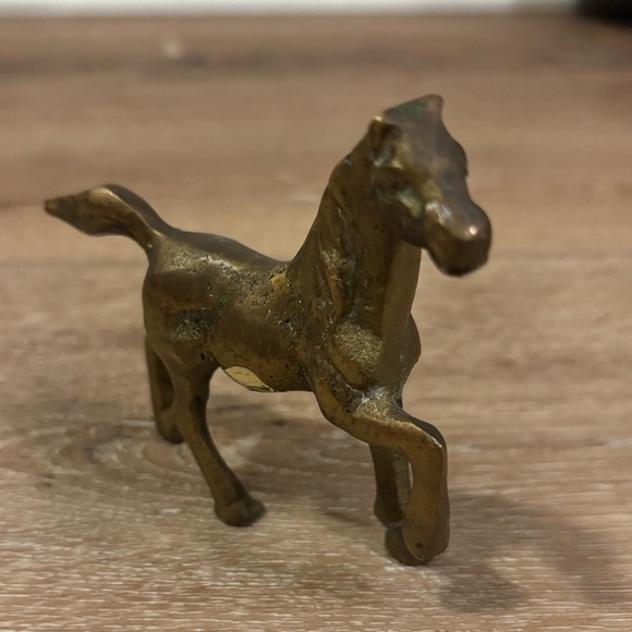 4” Vintage Brass Metal Horse Figurine Figure MCM - Picture 3 of 5